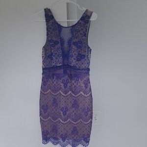 Elegant Purple Lace Dress